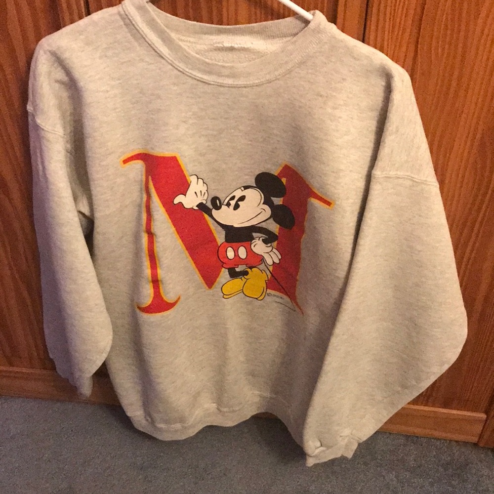 Vintage Disney Mickey Mouse grey sweater pullover size extra large women’s